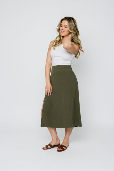 Georgia summer olive skirt