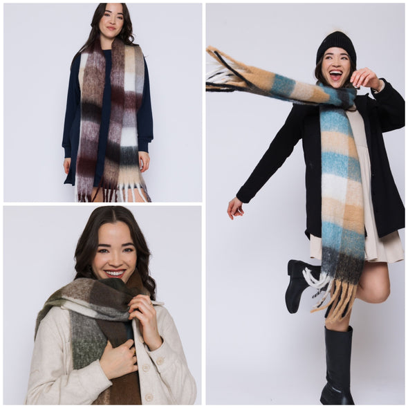 Foulard Supersoft à carreaux (4 couleurs)