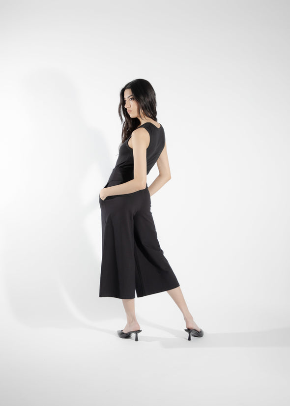 Black stretch cotton pants Chara Oeko-tex