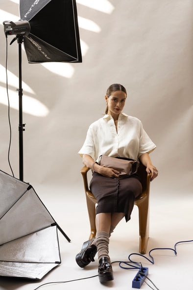 Beaver fur shoulder bag