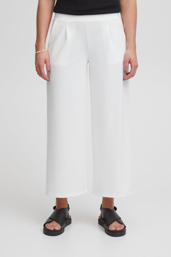 Kate wide crop Cloud Dancer recycled fiber pants