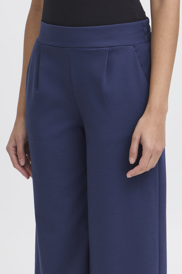 Pantalon Kate Wide Crop Medieval Blue fibres recyclées