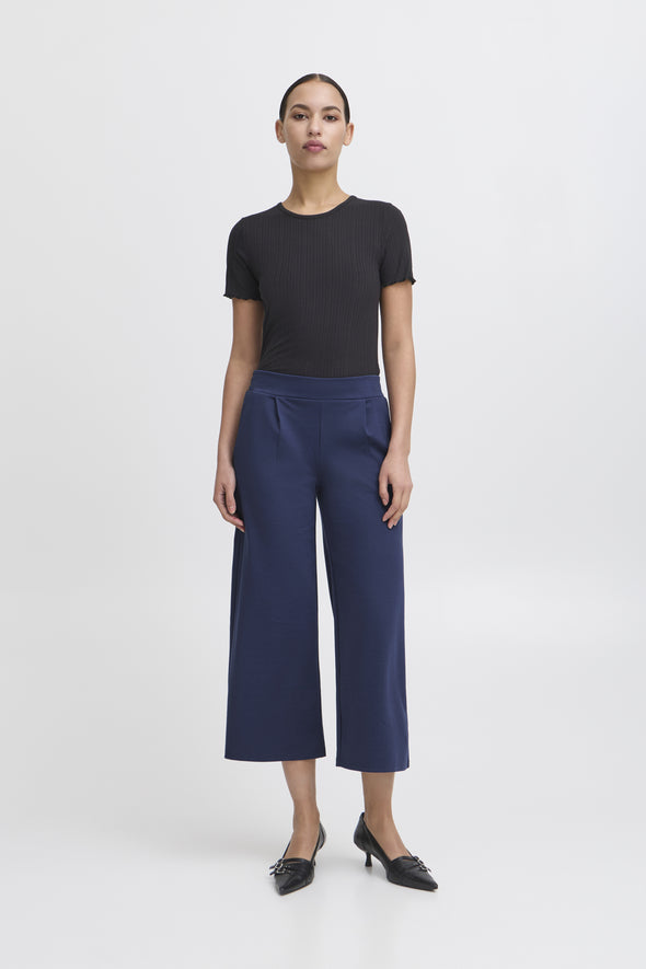 Pantalon Kate Wide Crop Medieval Blue fibres recyclées