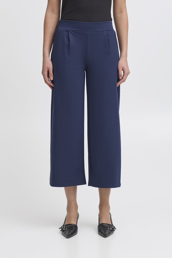 Pantalon Kate Wide Crop Medieval Blue fibres recyclées