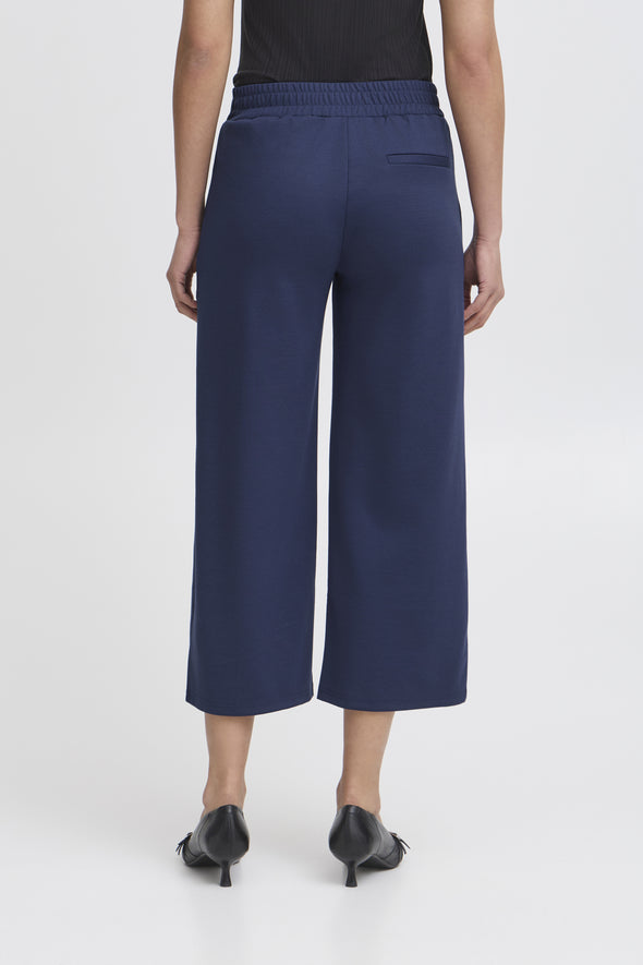 Pantalon Kate Wide Crop Medieval Blue fibres recyclées