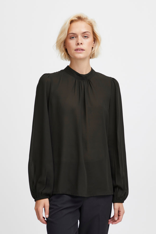 Blouse Cellani noire (fibres recyclées)