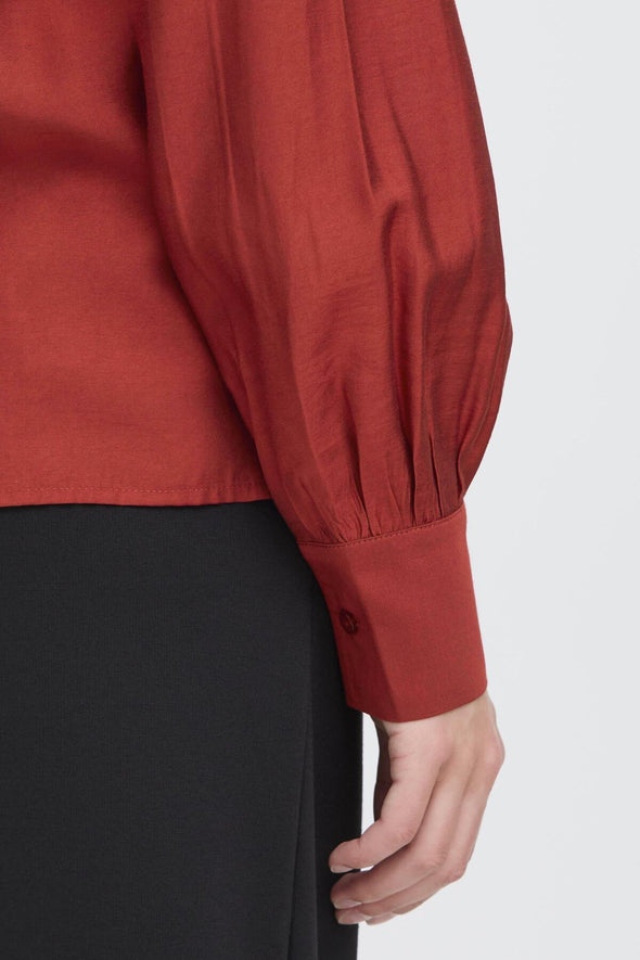 Karlani red dahlia shirt