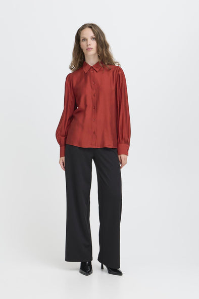 Karlani red dahlia shirt