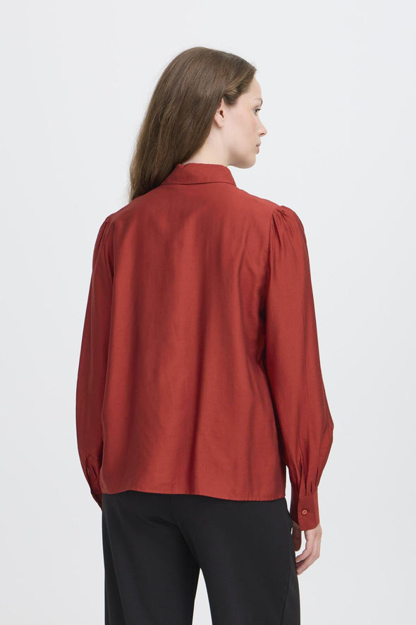 Karlani red dahlia shirt