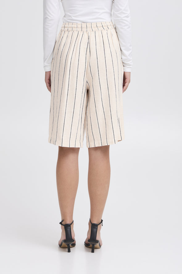 Linno long shorts ecru stripe
