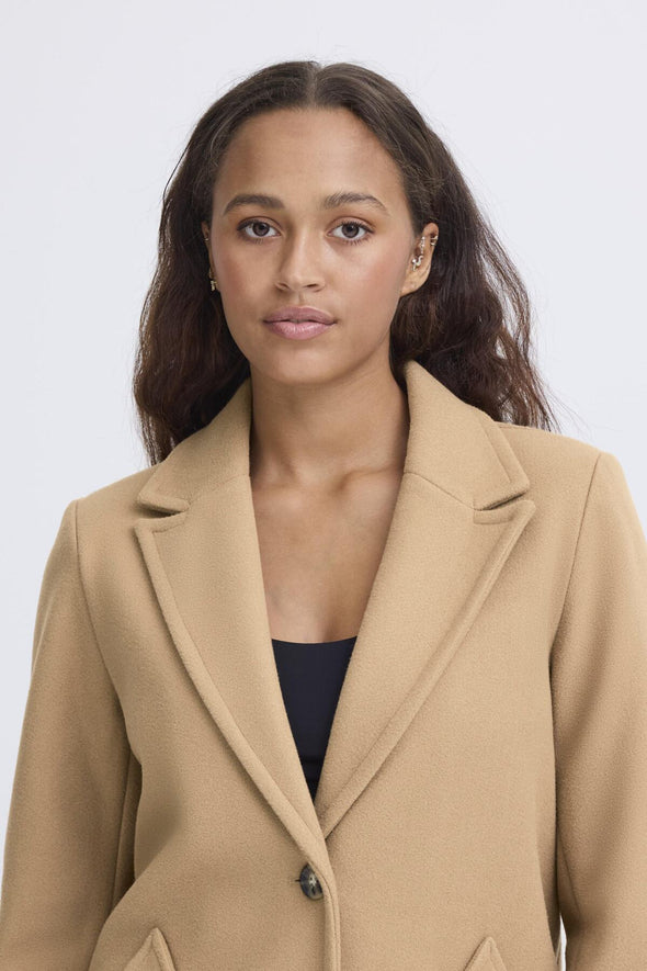 Jannet tiger's eye buttoned coat