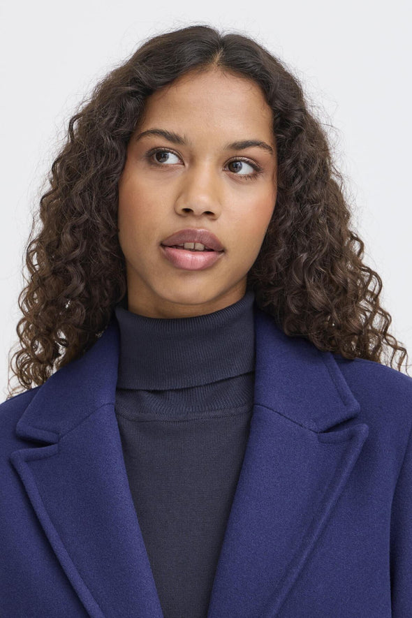 Jannet patriot blue buttoned coat