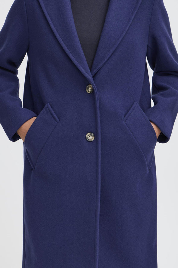 Jannet patriot blue buttoned coat
