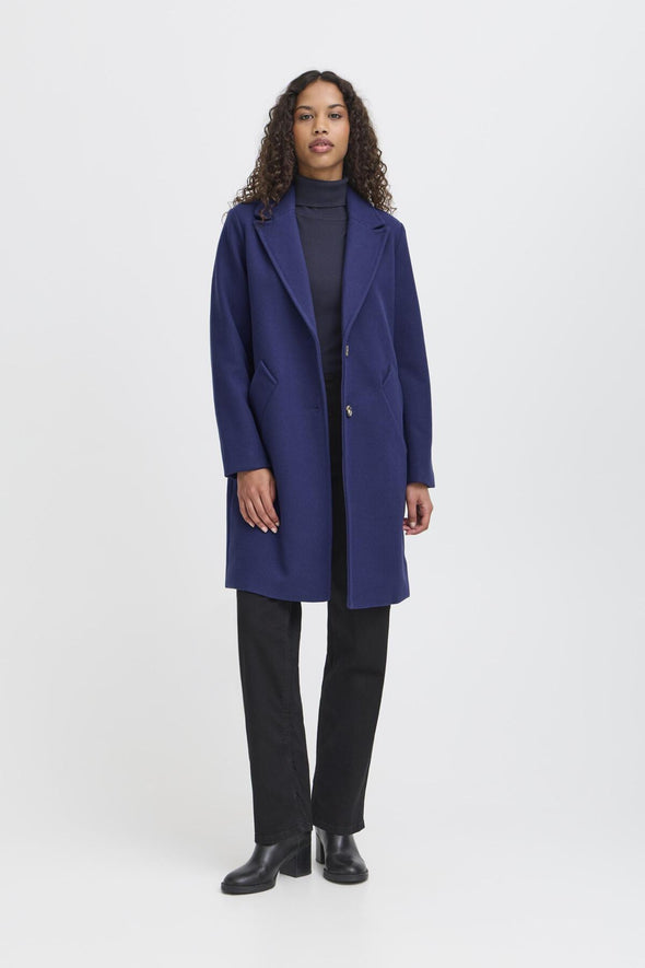 Jannet patriot blue buttoned coat
