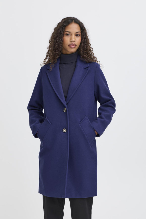 Jannet patriot blue buttoned coat