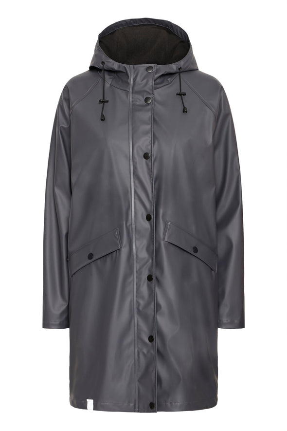 Lined rain coat polar gray pinstripe