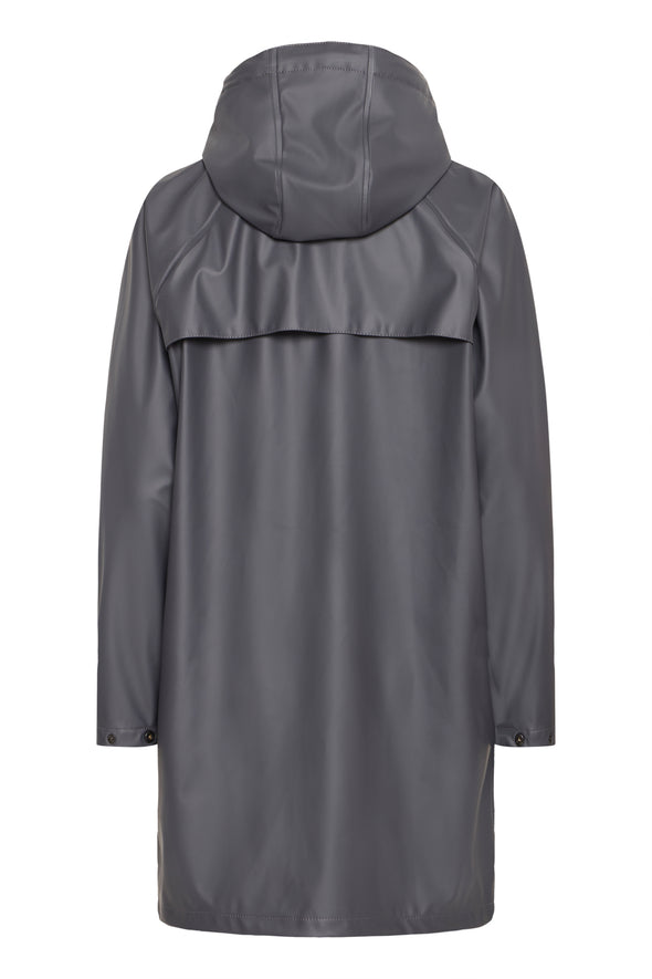 Lined rain coat polar gray pinstripe