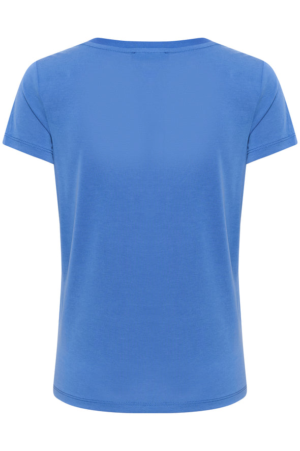 T-shirt Columbine col en v bleu LENZING™ ECOVERO™ certified
