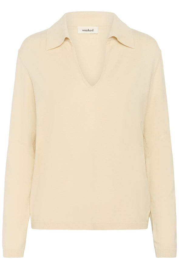 Polo Spina manches longues sandshell (LENZING™ECOVERO™)