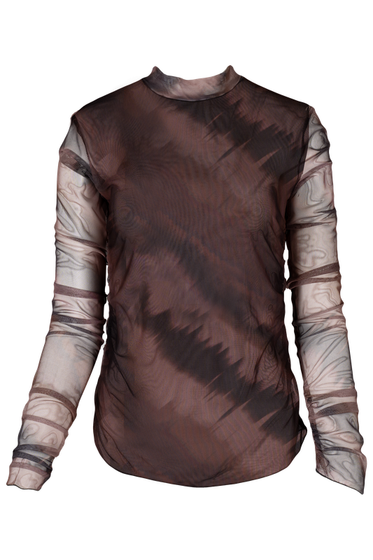 brown mesh top