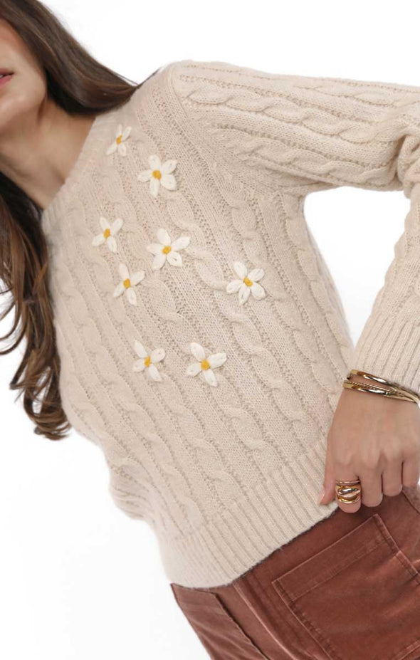 Pull Lulu Daisy Crème