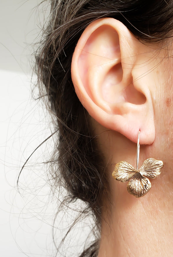 Fleurs d'Hydrangées bronze earrings