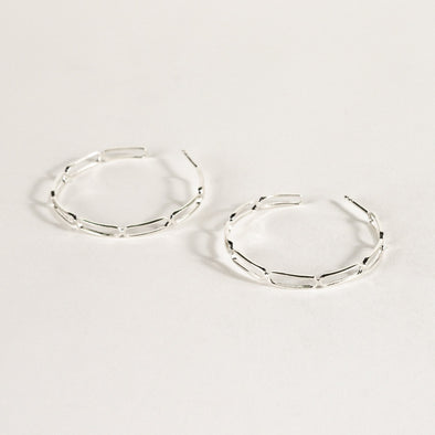 Large hoops trombone earrings silver 925