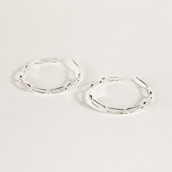 Large hoops trombone earrings silver 925