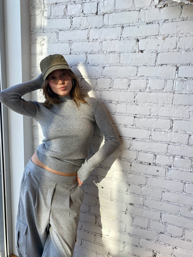 Aviva long-sleeved sweater grey recycled fibers