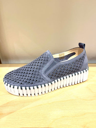 Blue Gray platform slip-on shoes