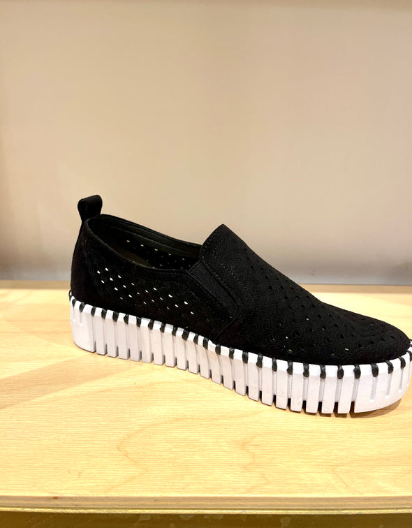 Black platform slip-on shoes