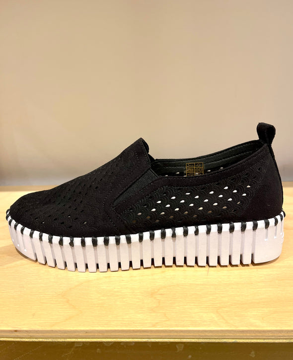 Black platform slip-on shoes