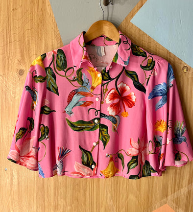 Floral crop blouse