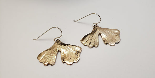 Boucles d'oreilles Ginkgo en bronze