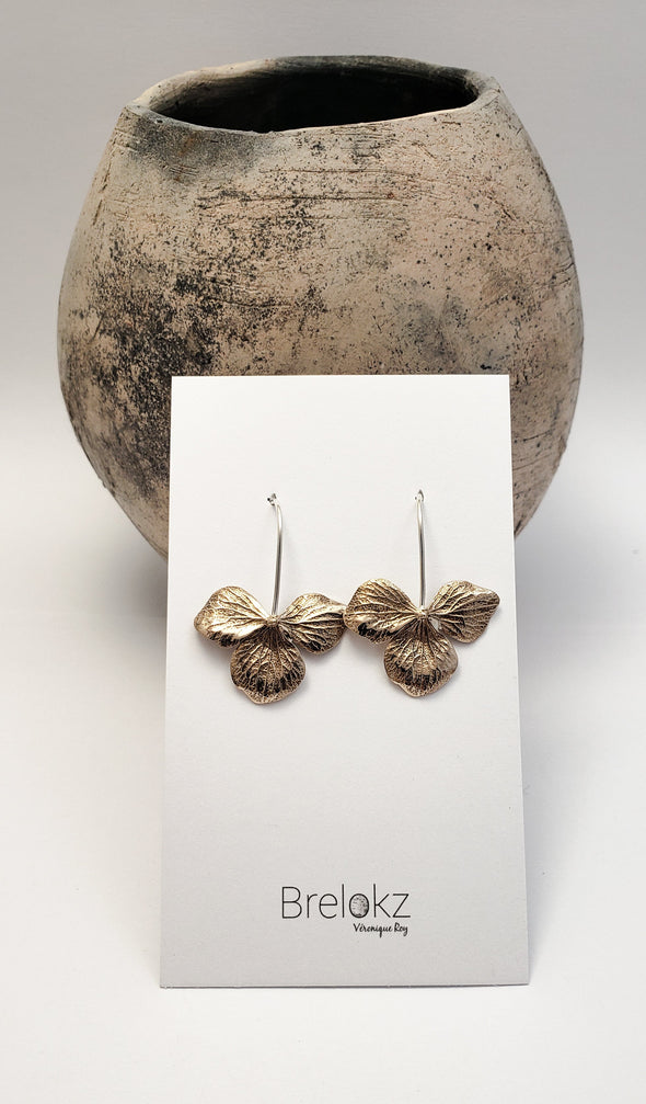 Fleurs d'Hydrangées bronze earrings