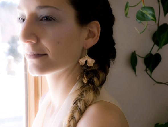 Bronze Ginkgo earrings