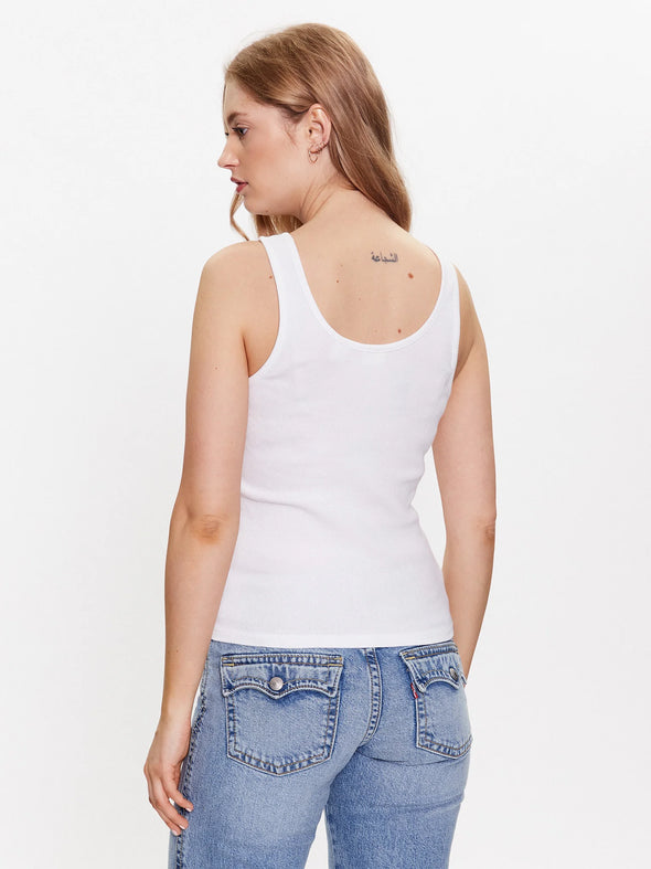 Camisole rib tank blanche