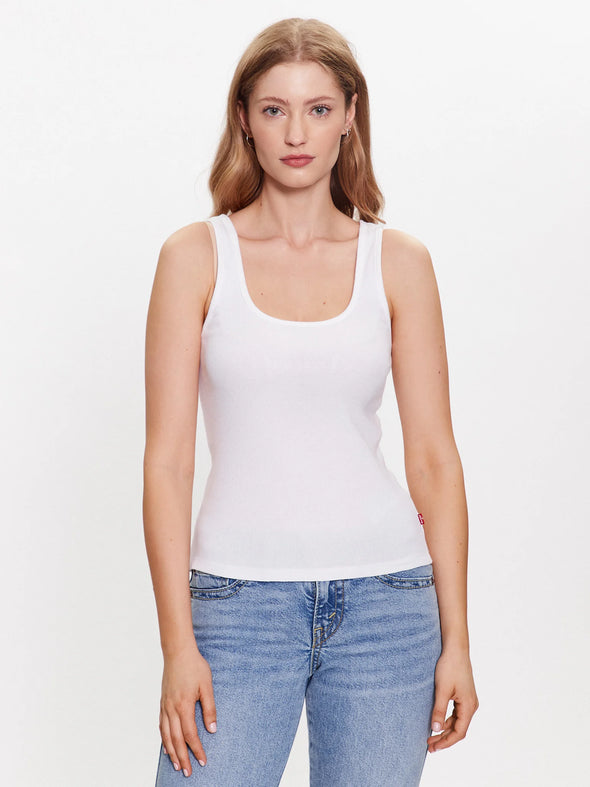 Camisole rib tank blanche