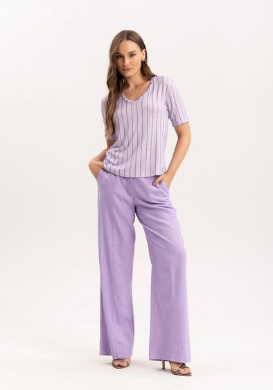 striped lilac top