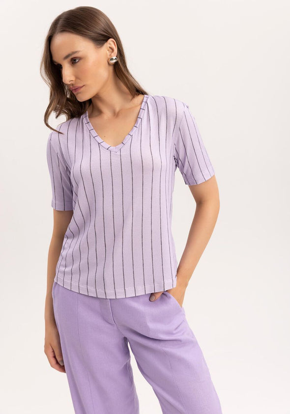 striped lilac top