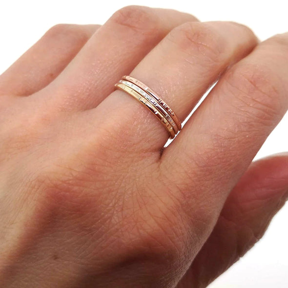 Ring small striped sterling silver