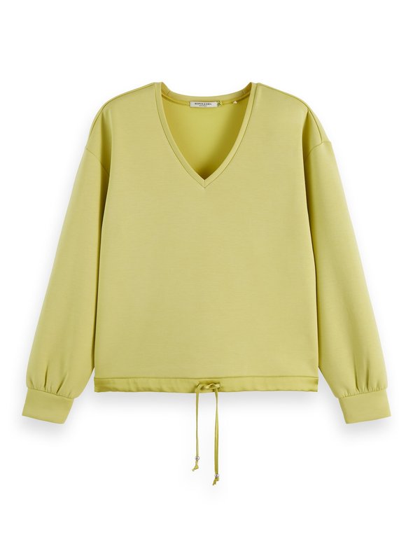 Chandail col V golden green
