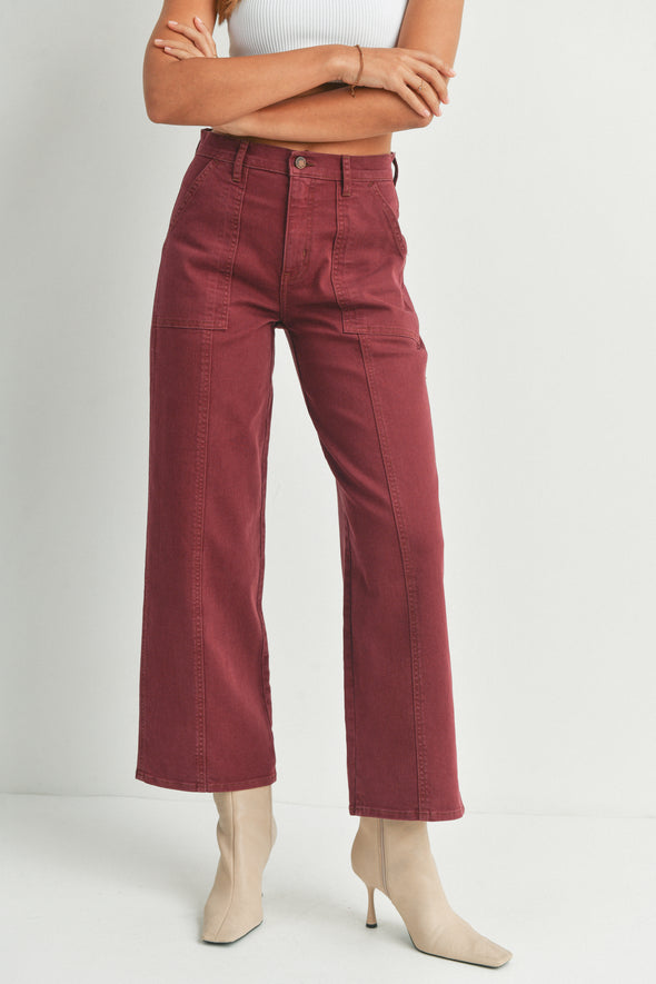 Jean utility droit spiced burgundy