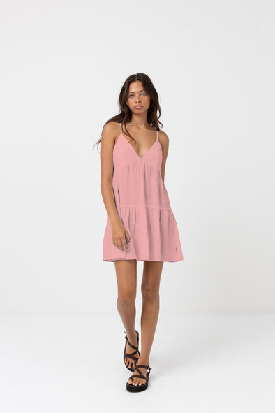 Pink ruffled short dress