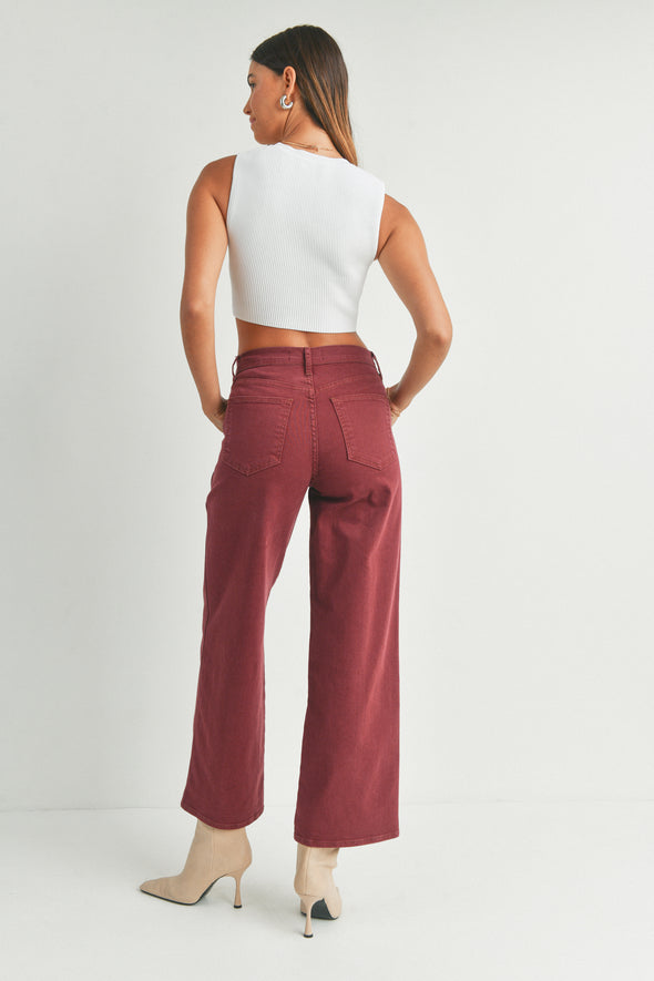 Jean utility droit spiced burgundy