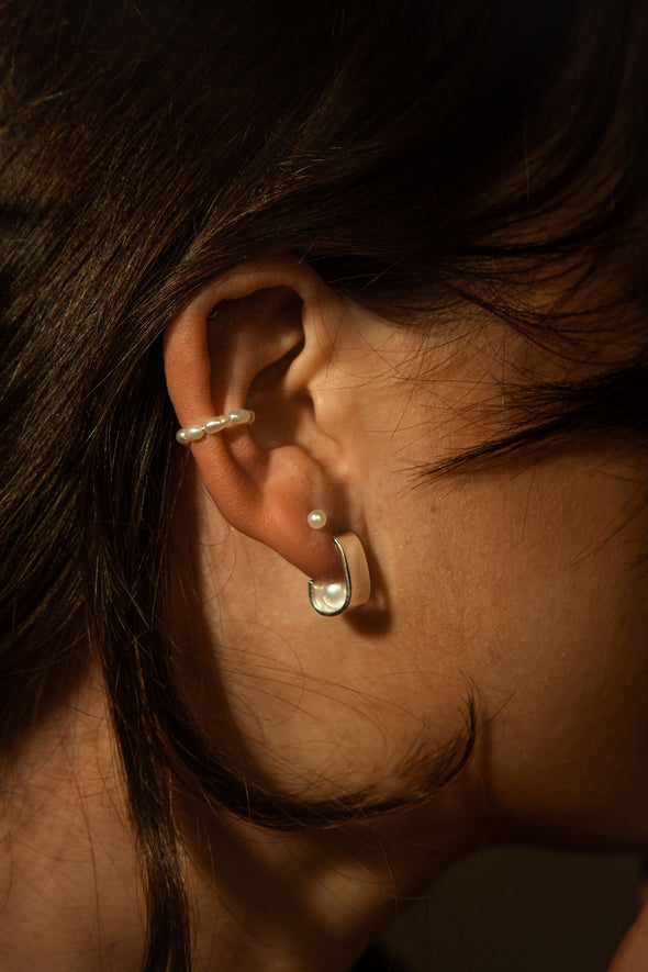 Boucles d'oreilles- Hoops perle cachée