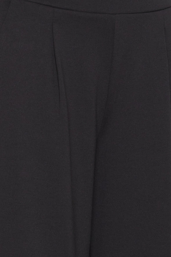 Kate Wide Crop Black recycled fiber pants