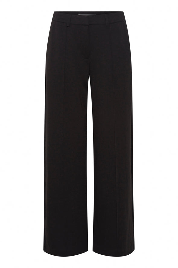 Kate Office Wide black recycled fiber pants