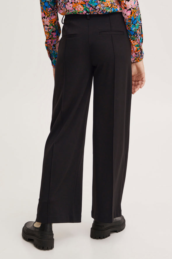 Kate Office Wide black recycled fiber pants