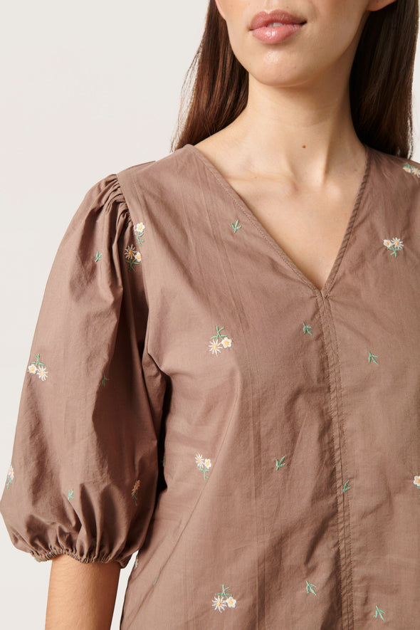 Blouse Lenora 3/4 Brown